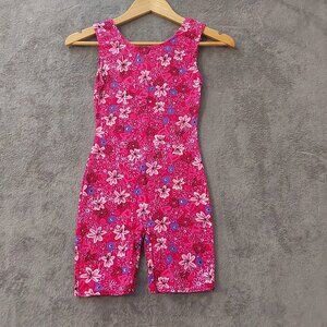 Girls Vintage Pink Floral Dance Leotard – Size 12/14